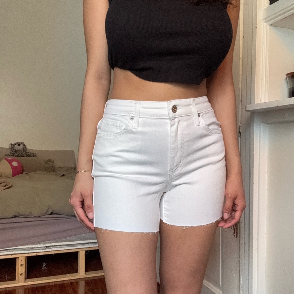 Jessica Simpson High Waist White Denim Shorts